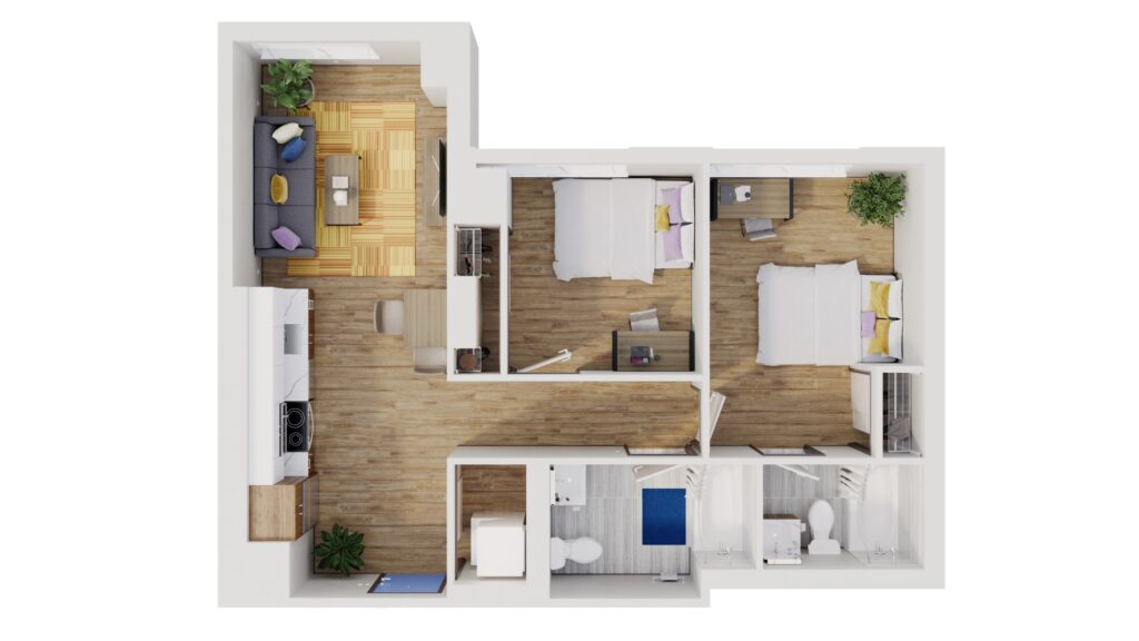 2 bed 2 bath